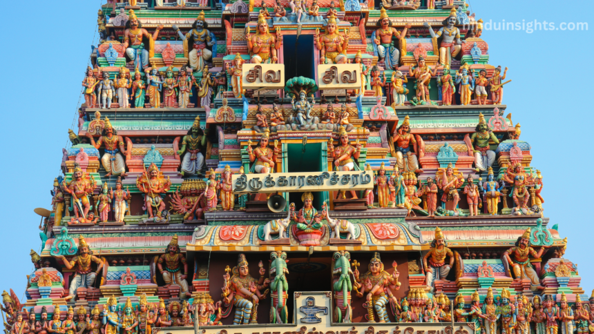 Magnificent Dravidian temple showcasing intricate carvings in Tamil Nadu